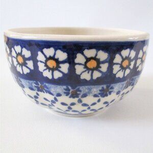 Bol Vintage WIZA Poland – Céramique Bleue – Bunzlau – Fait Main – 20x4cm